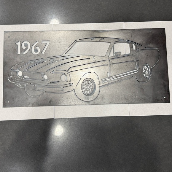 1967 Ford Mustang Vintage Car Metal Wall Art Decor. Plasma-cut metal sign!